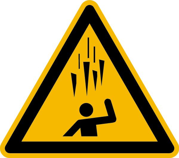 Schilder Klar Warnzeichen Warnung vor herabfallenden Eiszapfen DIN EN ISO 7010-W039, 200x1.5 mm Kunststoff, 1525/72