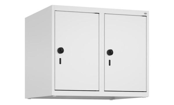 C+P Schrankaufsatz Classic PLUS, Aufsatzschrank, 9016/9016, Drehriegel, 500x600x500mm, 2 Abteile, 080090-20 S10014