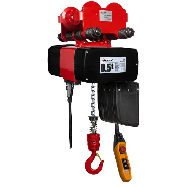 DELTA Premium Elektrischer Kettenzug Typ DMH mit Handfahrwerk 230V, 3,5/0,9m/min 2-Strang, 0,5t mit 3m Hubhöhe, DH.0.DMY.00513.03