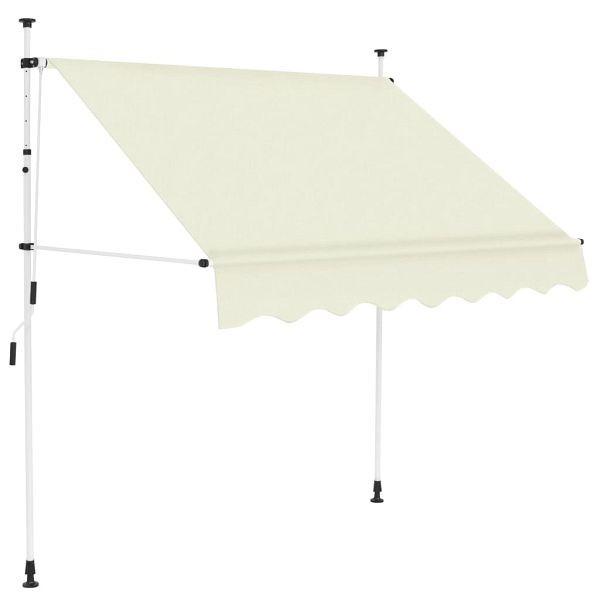 vidaXL Einziehbare Markise Handbetrieben 200 cm Cremeweiß, 143694