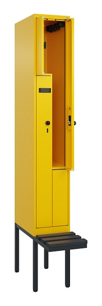 C+P Z-Spind Evolo PLUS, Bank, 2 Fächer, 2120x300x815mm, 1023/1023, Drehriegel, Material Sitzfläche Kunststoff, 0490437-102 S10078