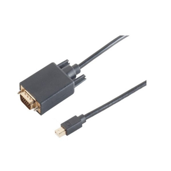 S-Conn Mini Displayport Stecker 1.2 auf VGA Stecker, schwarz, 2m, 10-54035
