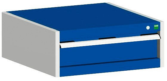 bott cubio Schubladenschrank bestückt mit 1 Schublade BxTxH: 650 x 525 x 250 mm, RAL 7035/5010, 40011035.11V