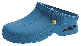 ABEBA ESD-Berufsschuhe autoklavierbare Clogs Clog blau ESD, OB, Fersenriemen klappbar, verstellbar, Autoklavierbares Spezialmaterial, 39610-36