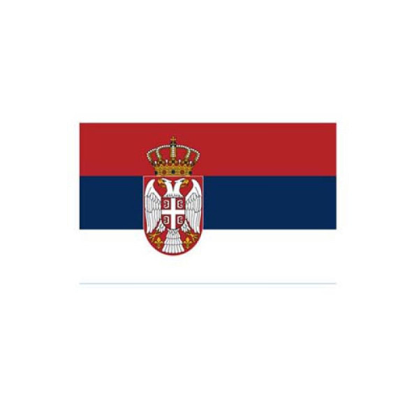 Stein HGS Länderflagge Serbien, 60 x 90 cm (Querformat), mit Seil und Schlaufe, FlagTop 110 g/m², für Fahnenmasten 6 m, ohne Hohlsaum, 27628