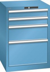 LISTA Schubladenschrank 27x27E (BxTxH) 564x572x800mm AUTO Lock, Lichtblau, 4 Schubladen, 78.289.010.A