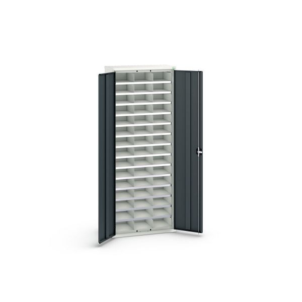 bott verso Fächerschrank, mit 45 Abteilen, BxTxH: 800 x 350 x 2000 mm, Lichtgrau / Anthrazitgrau, 16926403.19