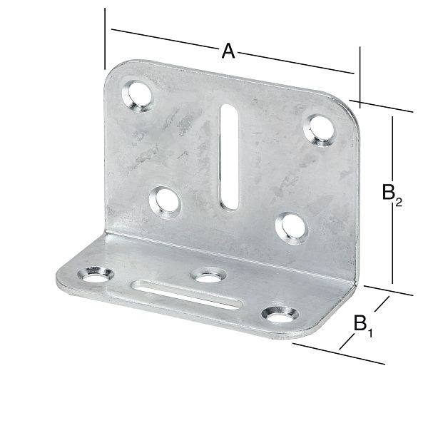 Vormann Verstellwinkel 70 x 35 x 50 mm, verzinkt, VE: 20 Stück, 000175070Z