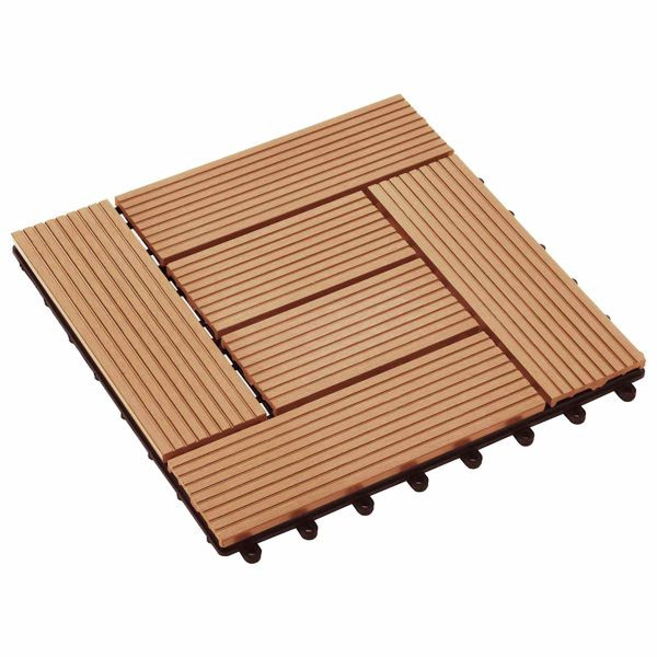 vidaXL Terrassenfliese 11-teilig Teak 30 x 30 cm WPC, 42046672