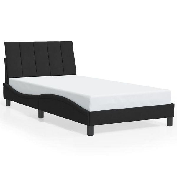 vidaXL Bettgestell mit LED-Leuchten Schwarz 100x200 cm Samt, 3213765