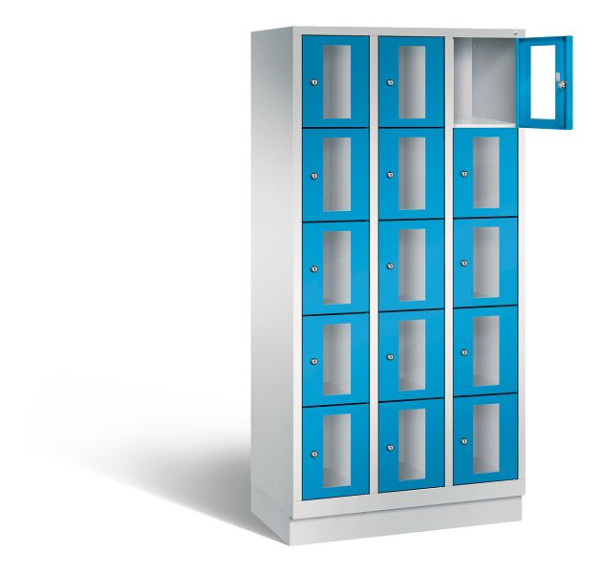 C+P Schließfachschrank Classic, H1800xB900xT500mm, Farbe: Lichtgrau / Lichtblau, 8020A305 S10003
