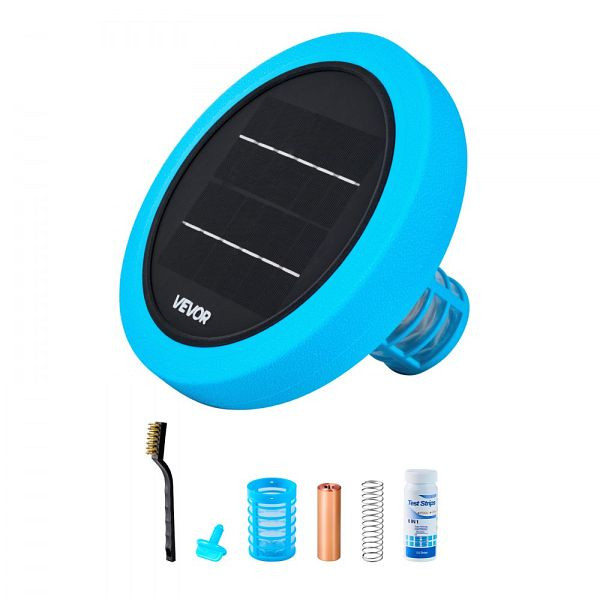 VEVOR Solar-Poolionisator bis 132489 L, Schwimmender Wasserreiniger, Chlorfrei, Kupferanode, inkl. Bürste & Filter, TYNYCLZFSQXHUMG2E001V0