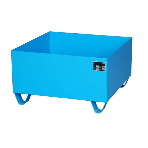 STEIN HGS Auffangwanne Serie 2000, 210 Liter, RAL 5012 lichtblau, Gesamthöhe 460 mm, lackiert, Kleingebinde, ohne Gitterrost, 79194.0003