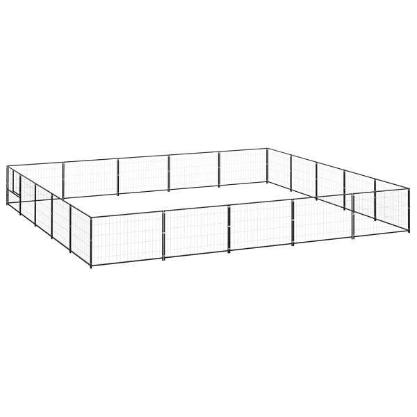 vidaXL Hundezwinger Schwarz 25 m² Stahl, Material: Stahl, 3082157