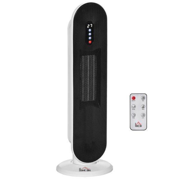 HOMCOM Heizgerät Heizlüfter 2000W Heizturm mit Fernbedienung Oszillation Metall, 820-281V90