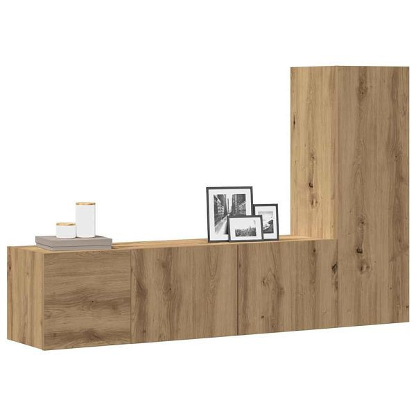vidaXL TV-Wandschränke 3 Stk. Artisan-Eiche Holzwerkstoff, 3328958