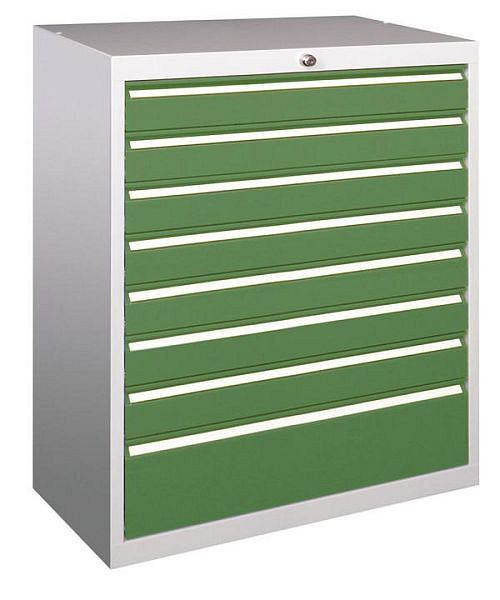 Pavoy Schubladenblock 1000/600/715, Drehdruckzylinderschloss stark, 8x75, 1x100, 1x200, 43454-100-011-910905