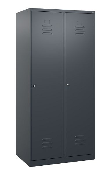 C+P Umkleidespind Classic PLUS mit Mitteltrennwand, 2 Abteile, 1700x800x500mm, 7016/7016, Zylinderschlösser, 0800007-22F S10023