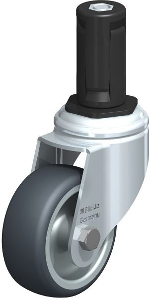 Blickle LKRA-TPA 80G-11-ER14 Apparate-Lenkrolle mit Expander, Thermoplastisches Gummi-Elastomer, Grau, 847838