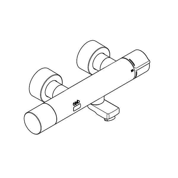 KWC Thermostatbatterie, F5, Zeitsteuerung, Wandbatterie, Schwenkauslauf, Ausladung 145 mm, vormontierte C-Moduleinheit, 6 V Batterie, 3600008354