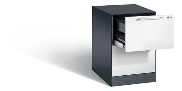 C+P Hängeregistraturschrank Asisto, H710xB440xT600mm, Farbe: Schwarzgrau / Lichtgrau, Bügelgriff, 146275-211 S10086