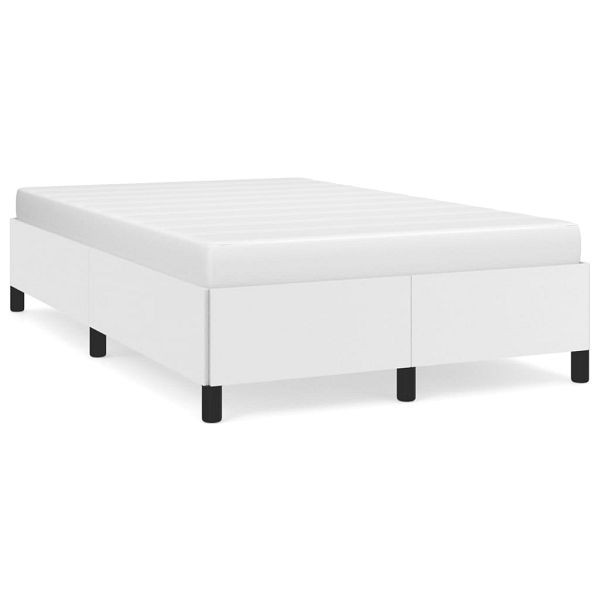 vidaXL Bettgestell Weiß 120x190 cm Kunstleder, 3269646, 8721102435331
