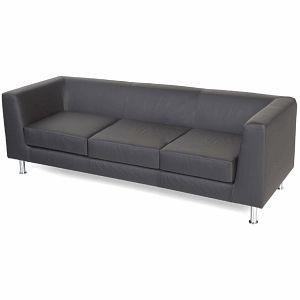 Rocada Wartezimmer-Sofa 3-Sitzer Kunstleder schwarz, 973