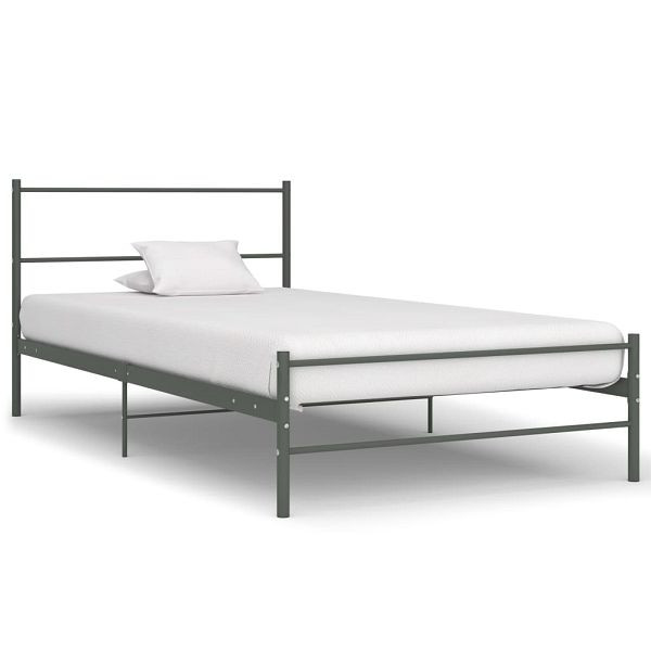 vidaXL Bettgestell Grau Metall 100 × 200 cm, 284685