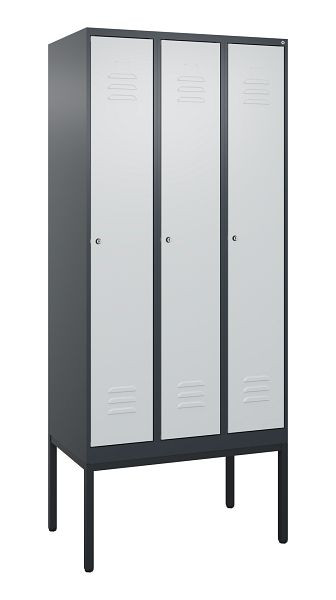 C+P Umkleidespind Classic PLUS, Gestell, 3 Abteile, 2120x900x500mm, 7016/7035, Zylinderschlösser, 0800307-30 S10028
