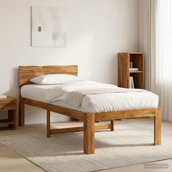 vidaXL Einzelbettgestell mit Kopfteil ROSTOCK Natur 100 x 200 cm, 903459
