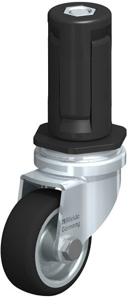 Blickle LRA-PATH 50G-ER04 Apparate-Lenkrolle mit Expander, Thermoplastisches Polyurethan, Grau, 848530