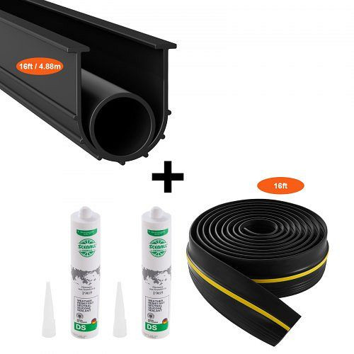 VEVOR Dichtungsset 4,88 m U-Form + O-Ring, PVC-Leiste für Garagentorunterteile, kombinierbar mit Dichtungsstreifen, MFTMXBT2J16FYW5UNV0