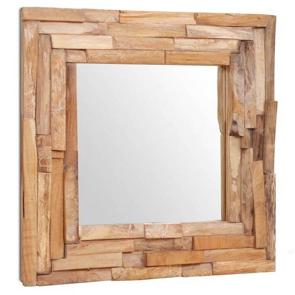 vidaXL Dekorativer Spiegel Teak 60 x 60 cm Quadratisch, 244562