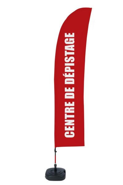 Showdown Displays Beach Flag Budget Wind Komplettset Test Location Rot Französisch, BFBL-WT21-17-I636