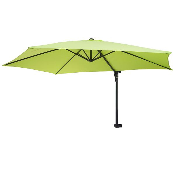 Mendler Wandschirm Casoria, Ampelschirm Balkonschirm Sonnenschirm, 3m neigbar, Polyester Alu/Stahl 9kg, grün-lemon, 46821