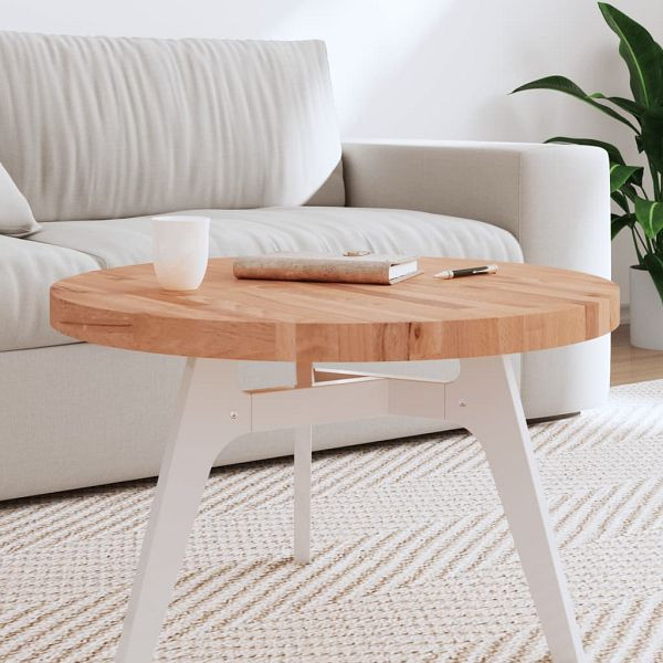 vidaXL Tischplatte Ø70x4 cm Rund Massivholz Buche, 355945