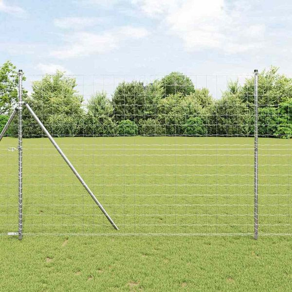 vidaXL Eurozaun Silber 1,5 x 10 m Feuerverzinktes Eisen, 42004656