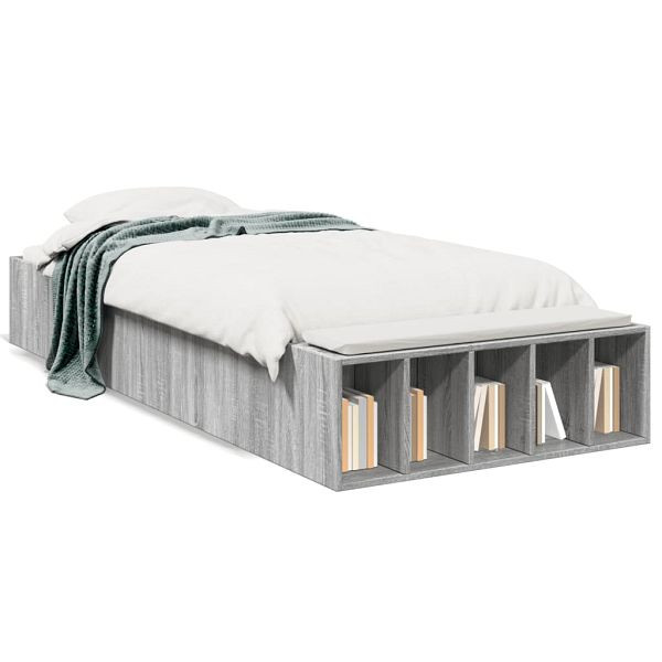 vidaXL Bettgestell Grau Sonoma 75x190 cm Holzwerkstoff, 3280627