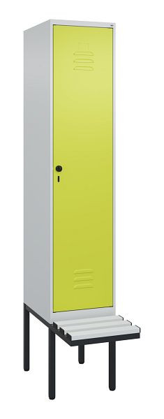 C+P Umkleidespind Classic PLUS, 2120x400x815mm, 7035/0024, Drehriegel, je 2 Doppel-Haken, 0800407-12F S10040