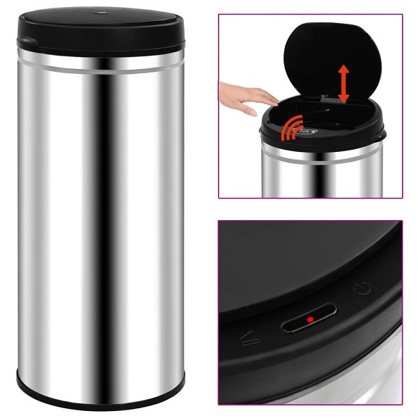 vidaXL Automatischer Sensor-Mülleimer 80 L Edelstahl, 322697