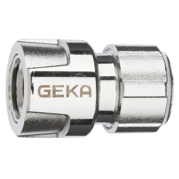 GEKA plus Schlauchstück Stecksystem 5/8"-16mm Messing Chrom, VE: 5 Stück, 46.0802.8