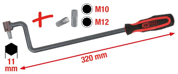 KS Tools Spureinstellschlüssel für Mercedes, 3-teilig, 150.9470