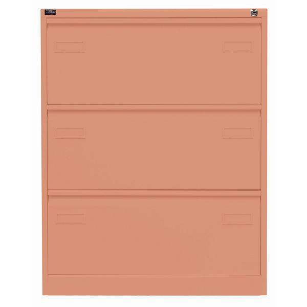 Bisley LIGHT Hängeregistraturschrank LIGHT, doppelbahnig, 3 HR-Schubladen, 658 coral, CDF3658