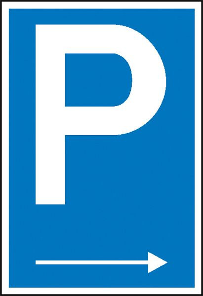 SafetyMarking Parkplatzschild, Symbol: P mit Richtungspfeil rechts, BxH 40x60 cm, Aluminium, 11.5790