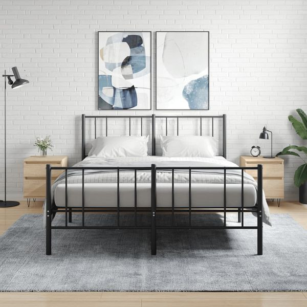 vidaXL Nachttische 2 Stück Sonoma-Eiche 40x35x50 cm Holzwerkstoff, 830675