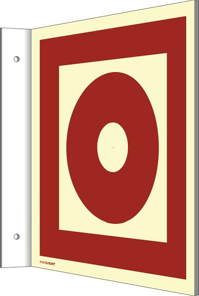 Moedel Fahnenschild Brandmelder manuell, Kunststoff, nachleuchtend, 160-mcd, 200x200 mm, 65397