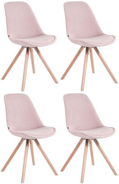 CLP Stuhl Toulouse Samt Rund natura, pink, VE: 4 Stück, 320462