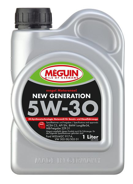 Meguin megol Motorenöl New Generation SAE 5W-30, Kanister Kunststoff, VE: 1 Liter, 6512