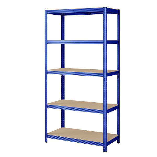 SONGMICS 5-stöckige Regaleinheit, Stahlregale zur Lagerung, werkzeugfreie Montage, Tragfähigkeit 600 kg, 50 x 100 x 200 cm, Blaue, GLR050Q01