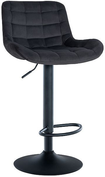 CLP Barhocker Tover Samt, schwarz, 321048, 4251756480264